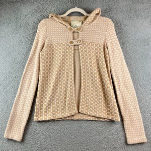 Anthropologie Sparrow Cream Polka Dot Hooded Wool Blend Sweater Women’s S
